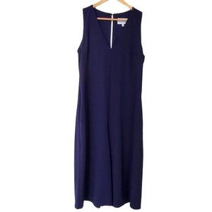 Nicole Miller Crop Wide Leg Jumpsuit Navy Blue Women Size 6
